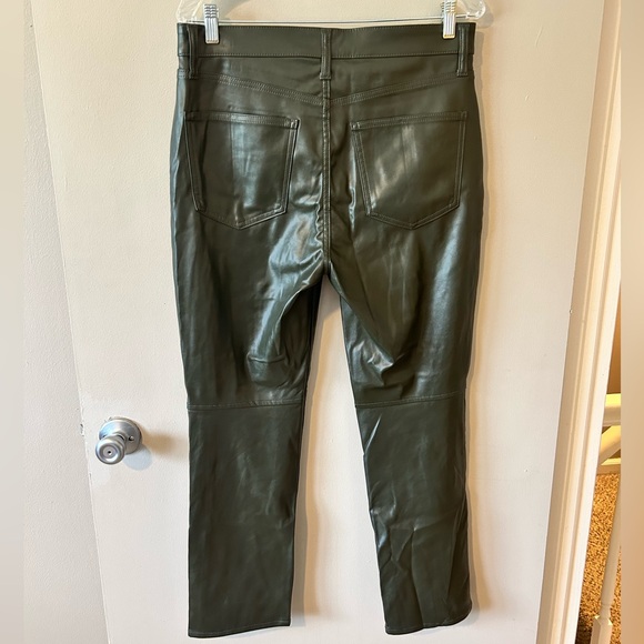 GAP vintage slim high rise dark green pleather pants, NWT, size 31/12r - Picture 4 of 5